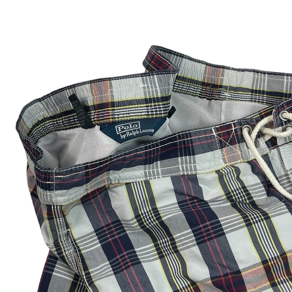 SH270 Men’s Polo Ralph Lauren Designer Plaid Preppy Swim Trunks M - Picture 5 of 6